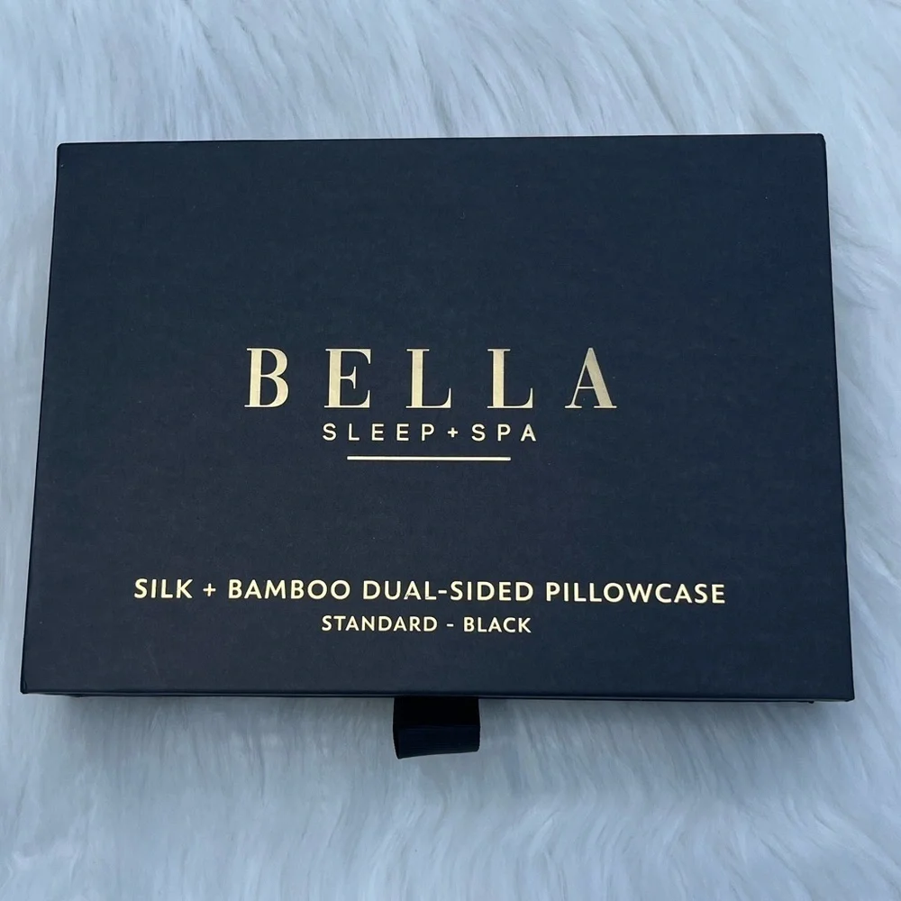 🆕 Bella Sleep + Spa Silk + Bamboo Dual-Sided Pillowcase Standard-Black